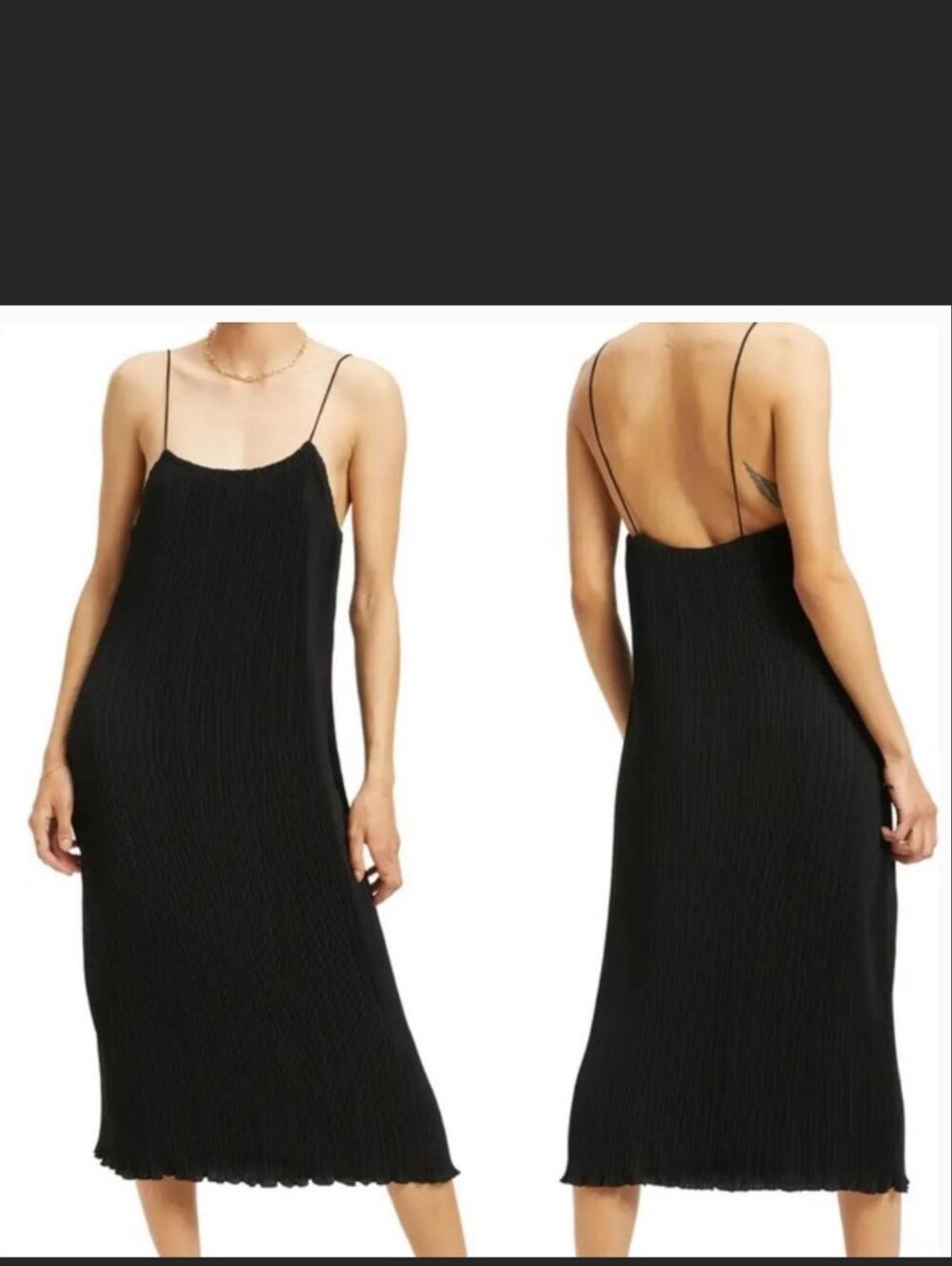 Good American Plisse midi slip dress 1/2